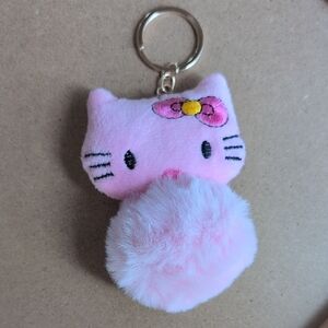 Cute Pink Cat Plush Keychain Bag Charm